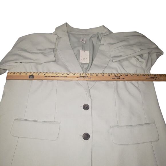 A New Day Women’s Blazer XXL Sage Green Boxy Fit Lined 2-Button Jacket NWT - Picture 8 of 11